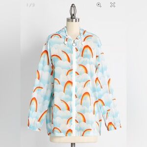ModCloth‎ NWT Mind At Breeze Windbreaker - Sea Blue Clouds